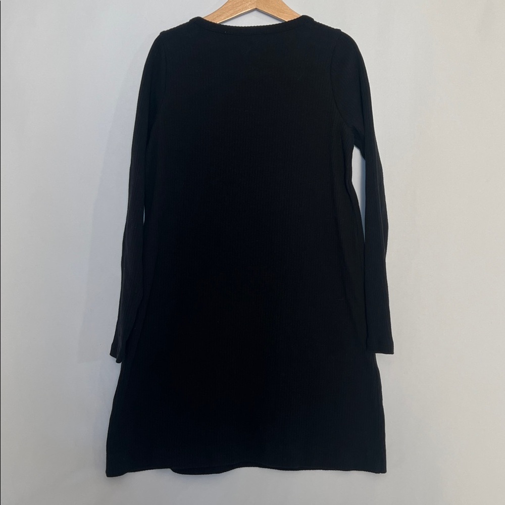 NEW / Crewcuts Ribbed Knit Dress with Leopard Faux-Fur Pockets - Picture 2 of 5